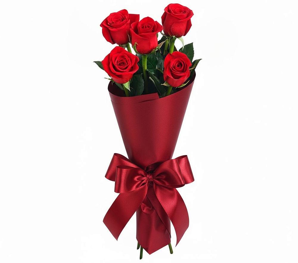 Букет 5 Красных роз Эдлесс Лав в Поселке Учхоза Александрова