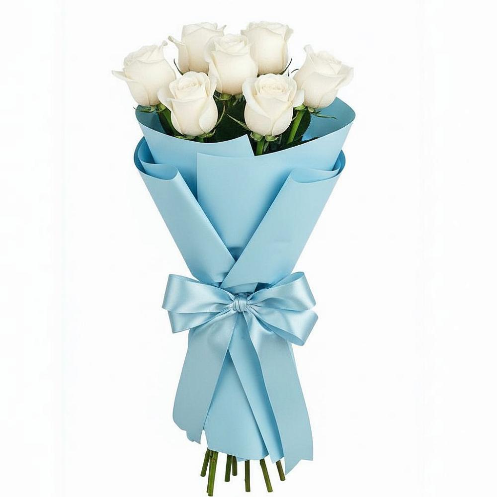 Букет 7 белых роз Проуд в Поселке Учхоза Александрова
