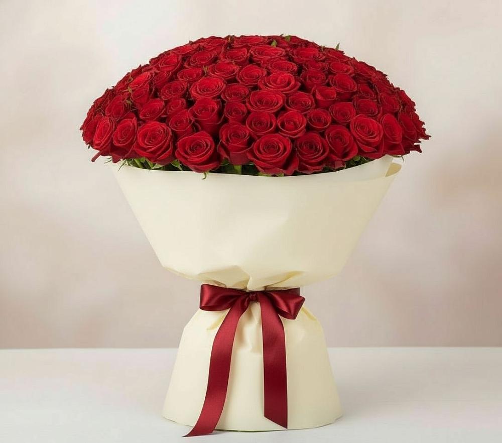Букет 101 Красная роза Милано в Поселке Учхоза Александрова