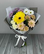 Букет цветов из:  Розы, Герберы и Хризантемы в Поселке Учхоза Александрова