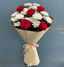 Букет цветов из:  Розы и Хризантемы в Поселке Учхоза Александрова