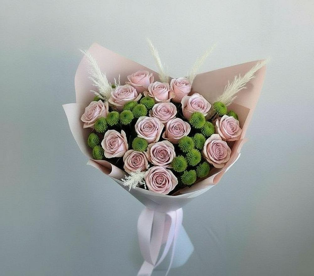 Букет цветов из: Розы и Хризантемы в Поселке Учхоза Александрова