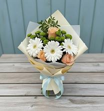 Букет цветов из:  Герберы, Розы и Хризантемы в Поселке Учхоза Александрова