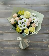 Букет цветов из:  Альстромерии, Розы и Хризантемы в Поселке Учхоза Александрова