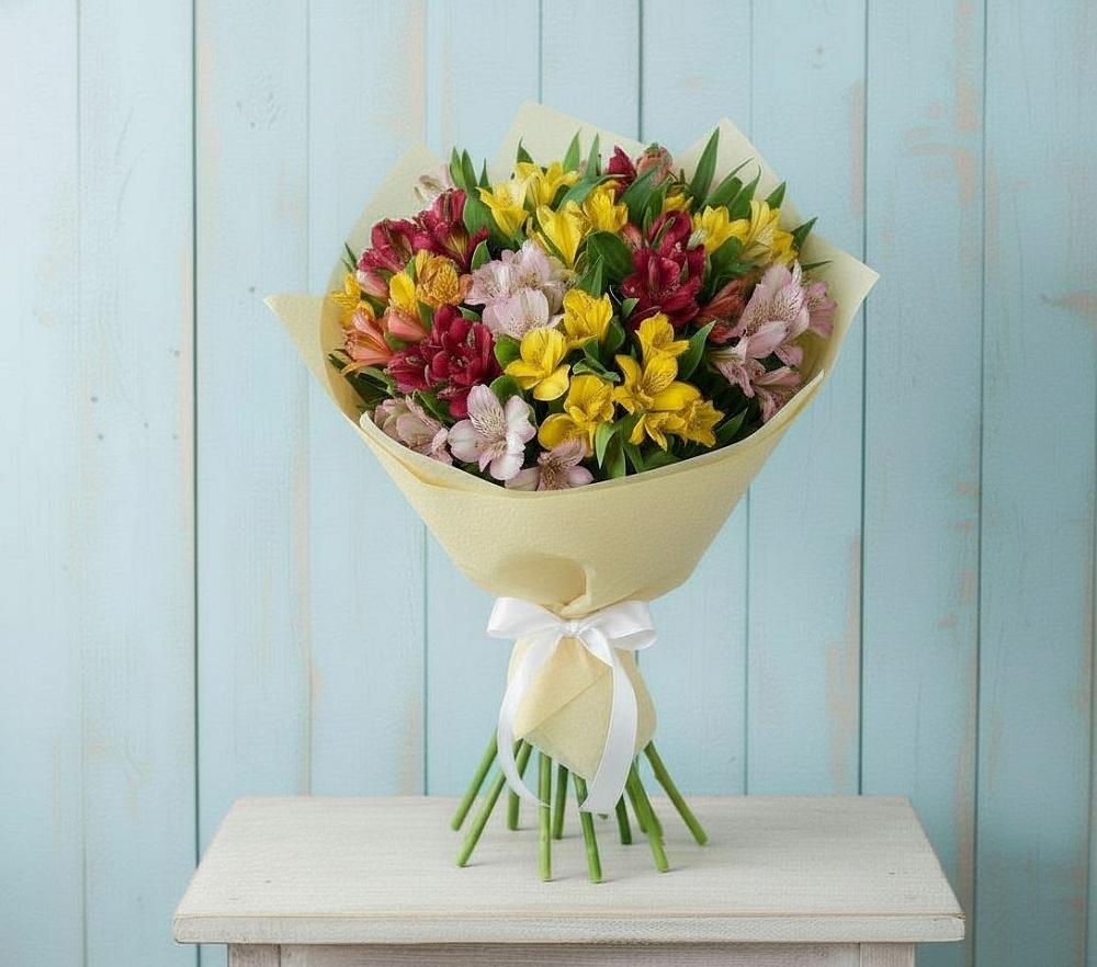 Букет цветов из: Альстромерии в Поселке Учхоза Александрова