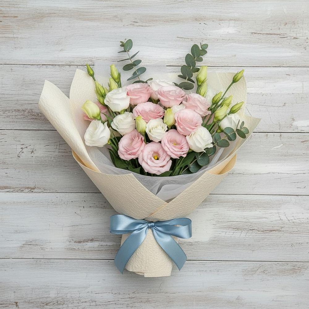 Букет цветов из: Лизиантусы в Поселке Учхоза Александрова